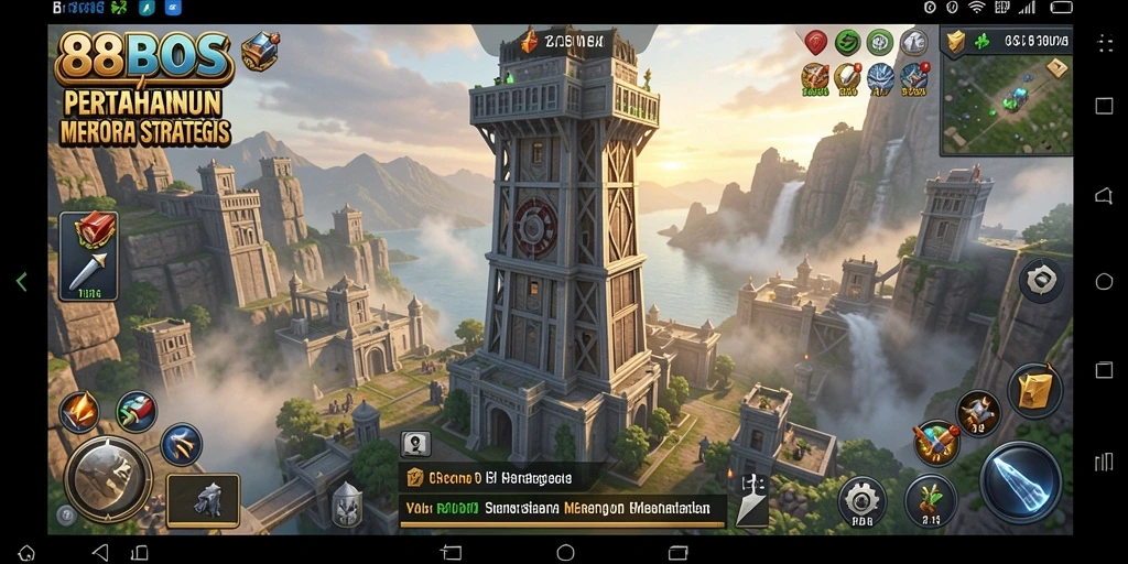Screenshot gameplay 88BOS yang menunjukkan aksi pertahanan menara.