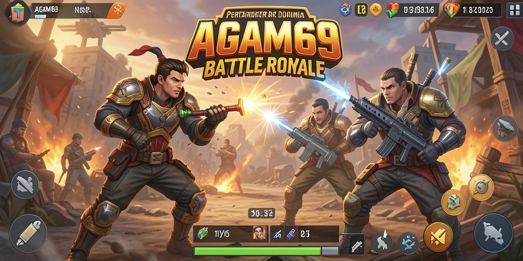 Screenshot gameplay AGAM69 yang menampilkan aksi seru dalam Battle Royale.