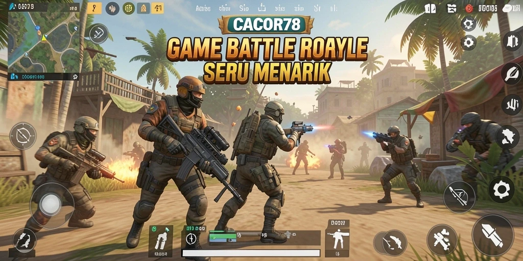 Tampilan gameplay seru dalam CACOR78 dengan strategi Battle Royale yang mendebarkan.