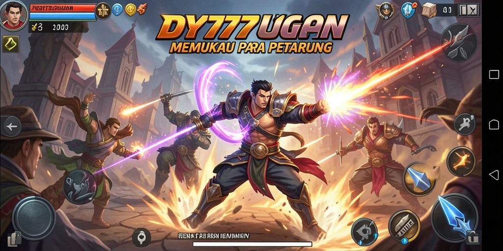 Tampilan pemandangan pertarungan epik di DY777.