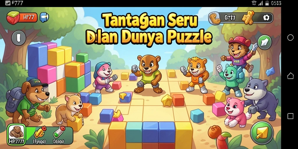 Screenshot HP777 menampilkan gameplay seru dengan puzzle menarik.