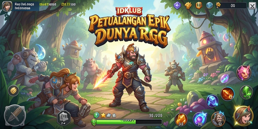 Tampilan gameplay epik dari petualangan RPG di IDKLUB.