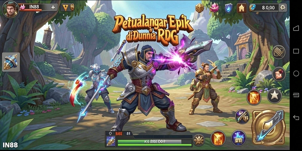Tampilan epik dari gameplay RPG yang mendebarkan di IN88.