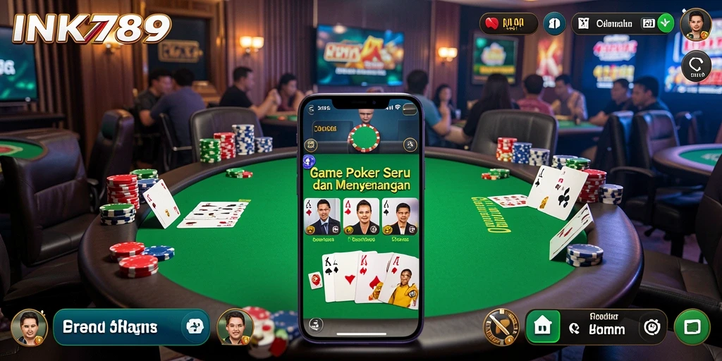 Screenshot gameplay poker di INK789 yang menampilkan aksi seru.