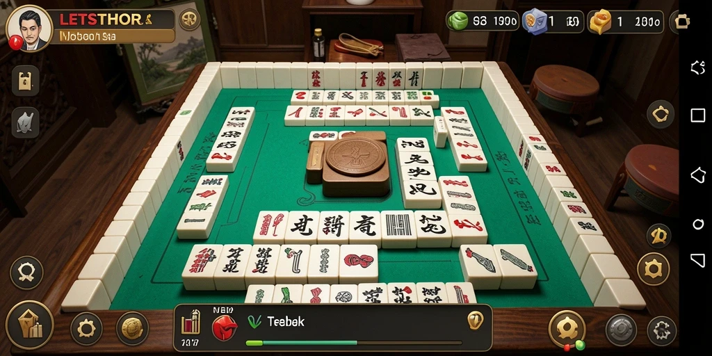 Screenshot LETSTHOR menampilkan pengalaman bermain Mahjong yang menarik dan menantang.