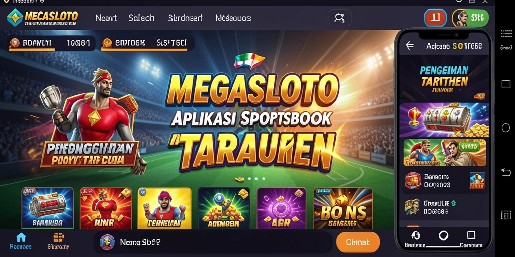 Screenshot MEGASLOTO menampilkan taruhan olahraga yang menarik.