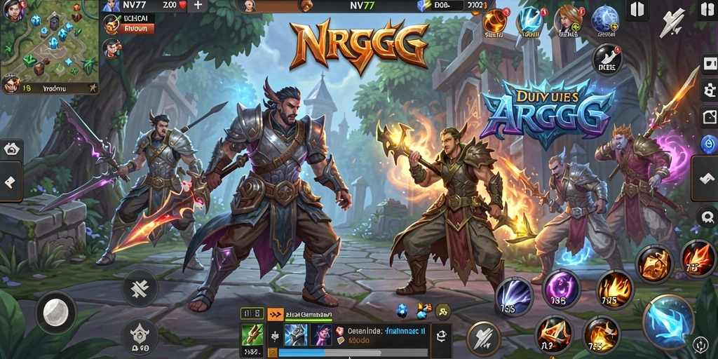Tangkapan layar gameplay NV77 yang menunjukkan pertarungan seru dan grafis memukau.