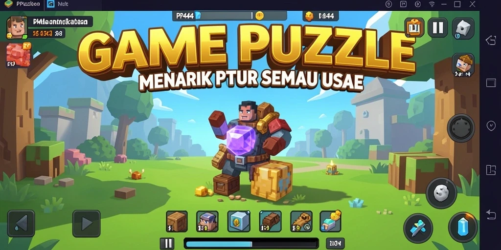 Tampilan gameplay menantang di PP444 dengan banyak puzzle untuk dijelajahi.