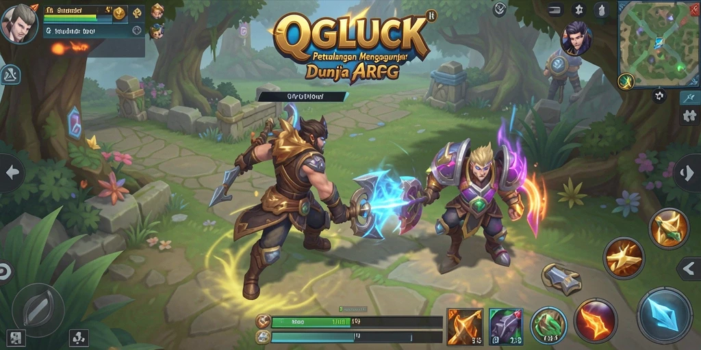 Screenshot QGLUCK menunjukkan aksi pertempuran yang seru dan grafis yang memukau.