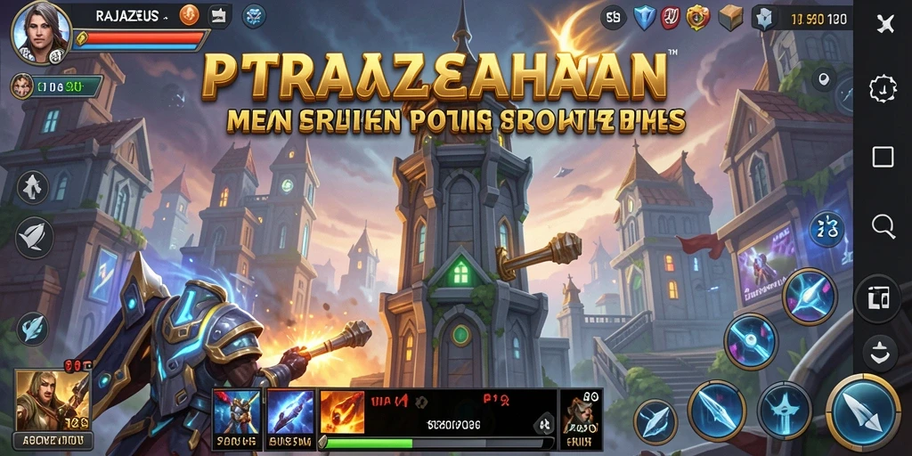 Screenshot gameplay menampilkan aksi seru dalam Tower Defense RAJAZEUS.