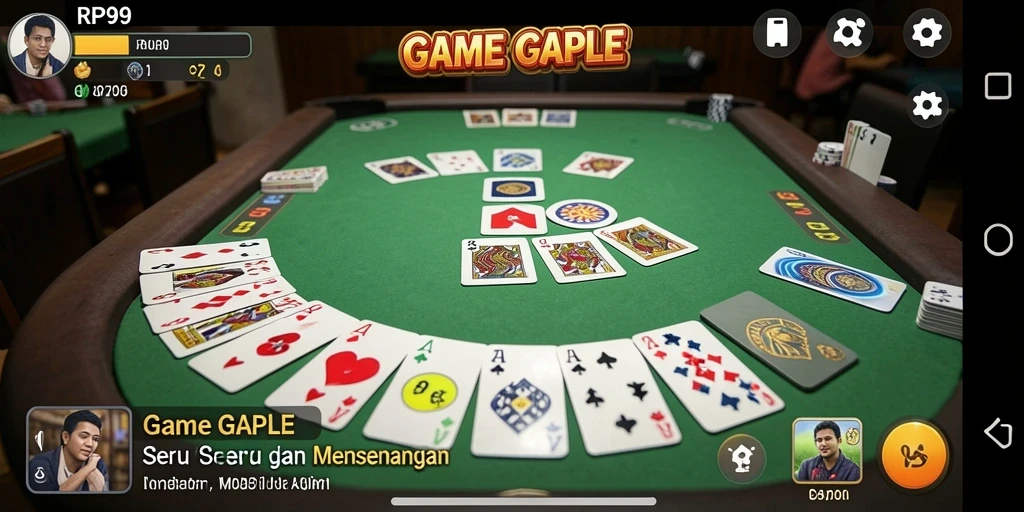 Screenshot gameplay RP99 menampilkan serunya bermain Gaple.