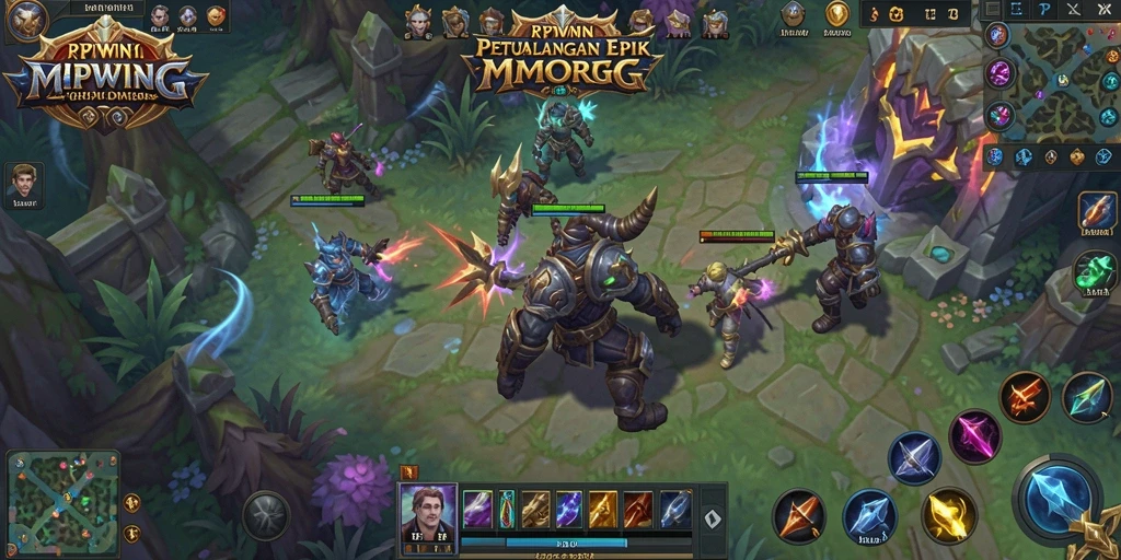 Tampilan gameplay RPWIN1 dengan aksi seru dan dunia fantastis.