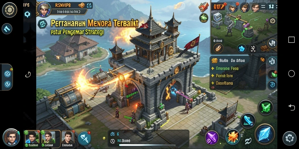 Tangkapan layar RSNVIP8 menampilkan aksi Tower Defense yang seru.
