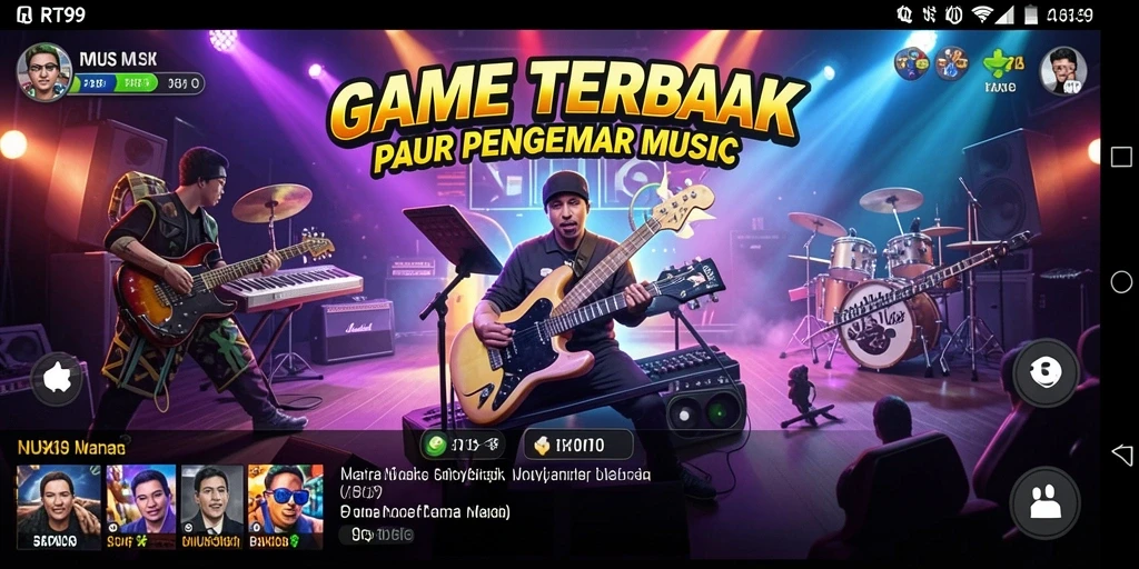 Screenshot gameplay RT99 menampilkan keseruan bermain musik.